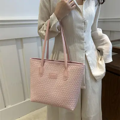 Pink Embossed Women's Tote Bag 2024 Summer
