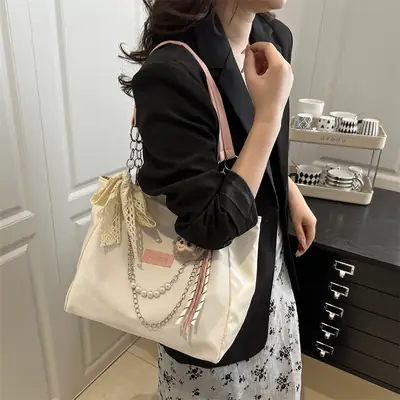 Korean Style Cream White Shoulder Bag for Women