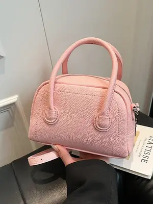 Pink Textured Shoulder Bag for Women 2026
