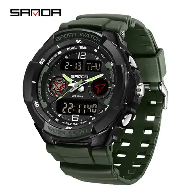 Sanda Waterproof Electronic Watch for Men Multi Color
