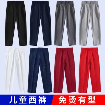 Children's Red Trousers Middle Large School Uniform Pants