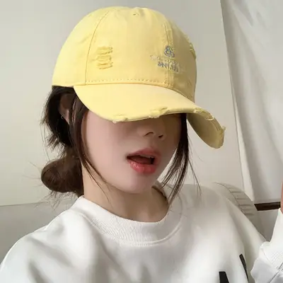 Women's Light Blue Letter Embroidered Baseball Cap