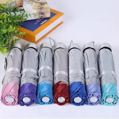 70% Off Silver Plastic Umbrella Seven-Rib Sunshade