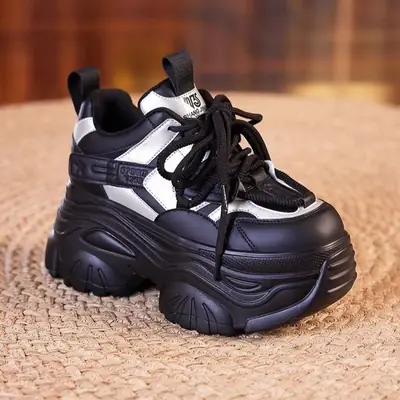 Women White Thick Casual Sneakers 9CM High