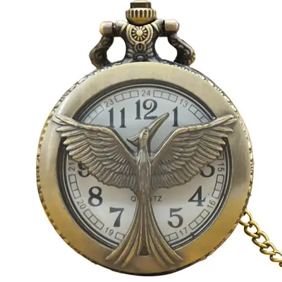 Bronze Retro Pocket Watch with Quilted Design