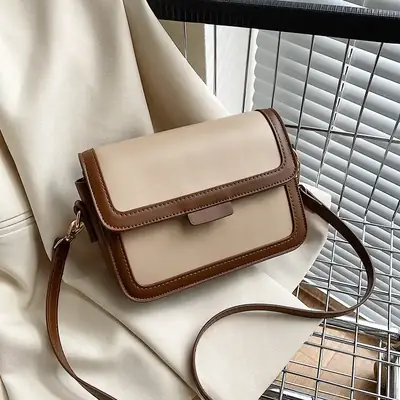 Women's 2022 Shoulder Bag Beige Brown Leather Crossbody