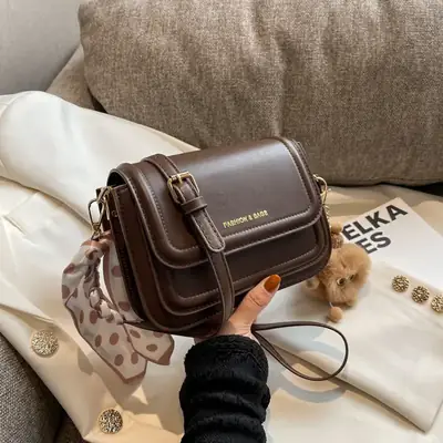 Retro Brown Crossbody Bag for Women 2024