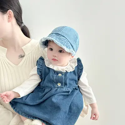 Baby Denim Hat Blue Winter Sunshade Cap