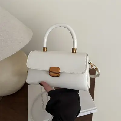 White Retro Square Handbag Women 2025