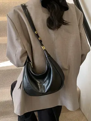 Black Glossy Crossbody Bag for Women 2025