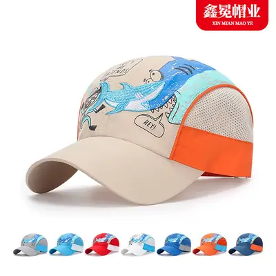 Kids Baseball Cap Blue Dragon Print Summer Sun Hat