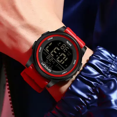 Sanda Digital Watch Blue Silicone Sports Wear