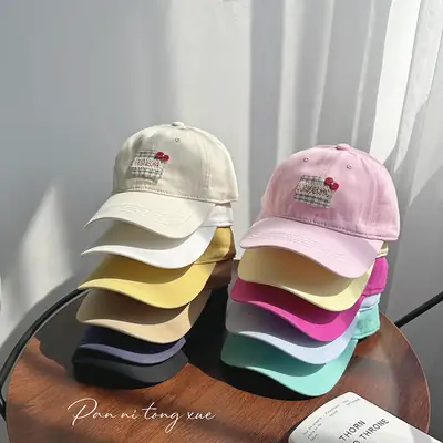 Pink Candy Baseball Cap for Girls Spring Summer Sunscreen