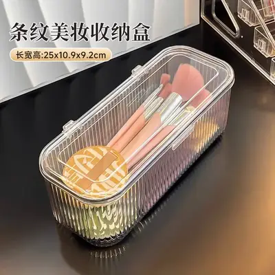 Acrylic Cosmetic Brush & Pen Storage Box Transparent