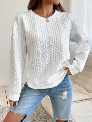 Women's 2025 White Cotton Sweatshirt Cross-border Fashion