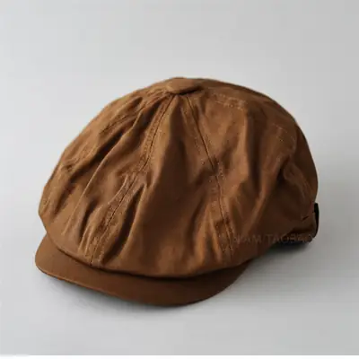 Maroon Japanese Retro Painter Cap Unisex Short Riding Casual All-Match Gentleman Octagonal Cap