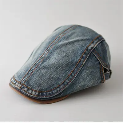 Denim Cap Men's Women's Spring Autumn New Washed Old British Retro Advanced Cap Painter's Casual All-match Hat