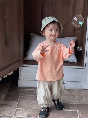 Kids Korean Style Autum T-Shirt & Pants Set