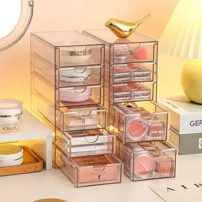 Multi-layer Makeup Storage Box 6-Tier Clear Plastic 38cm