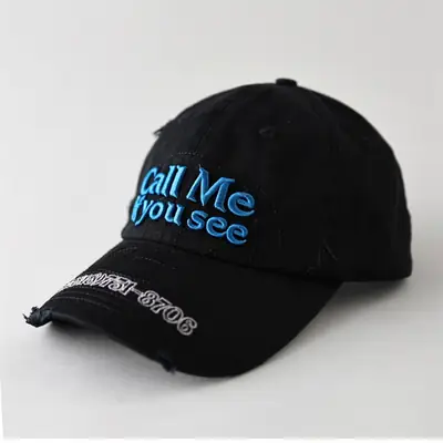 Black Letter Embroidered Baseball Cap for Men Women