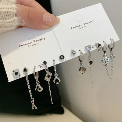 Cool Style Silver Needle Earrings for Women