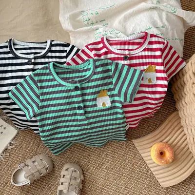 Baby Striped T-Shirt Black White 2025