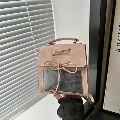 Transparent Mesh Shoulder Bag for Students Spring 2025
