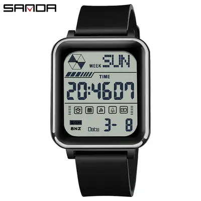 Sanda Square Digital Sports Watch for Men Women