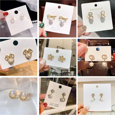 S925 Gold Heart Diamond Earrings for Women