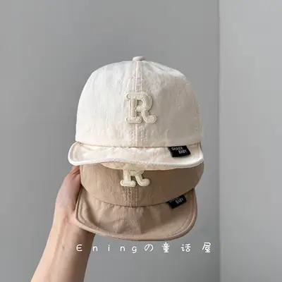 Beige Letter Print Baseball Cap for Men Women Summer Sun Hat