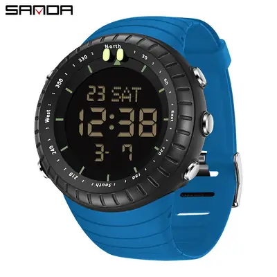 Sanda Digital Watch Red Silicone Sports Wearable