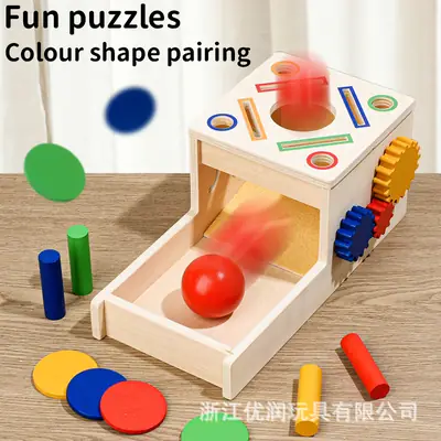Wooden Color Matching Coin Box for Kids 0-3 Years