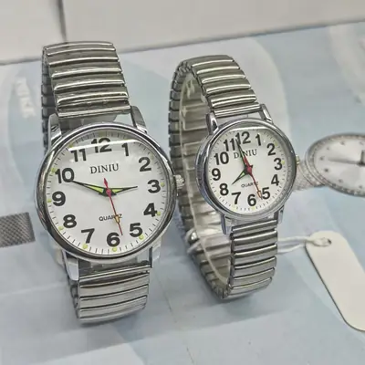 Elastic Band Digital Watch for Men Women Large Dial