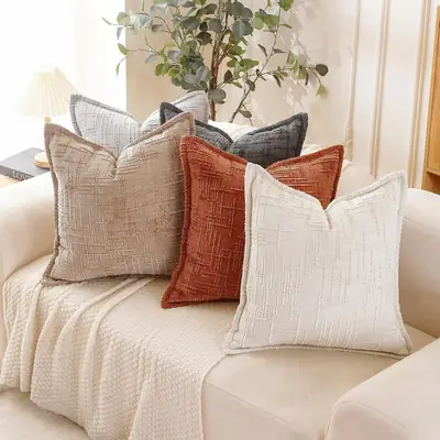 Cross-Border Bamboo Chenille Throw Pillow Covers for Living Room