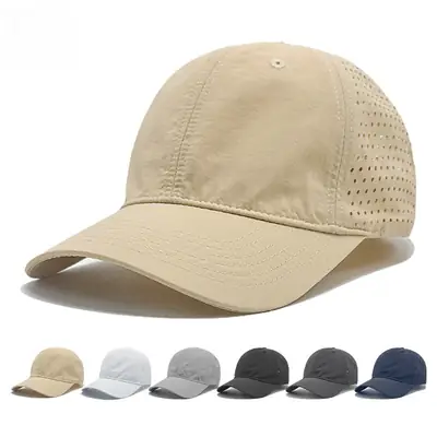 Beige Mesh Baseball Cap 12CM Height 7.5CM Width
