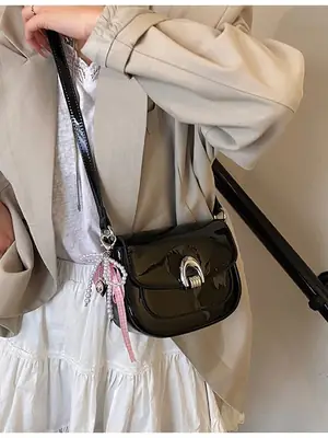 Women's Patent Leather Crossbody Bag Spring Summer 2025