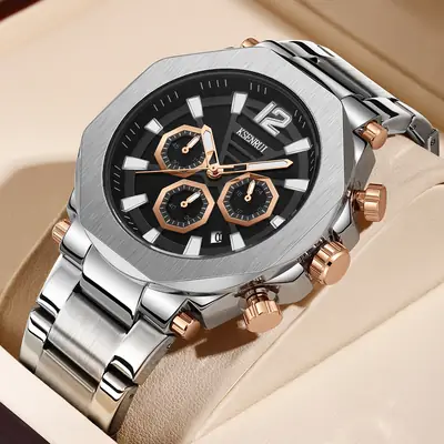 KSENRUI Men's Green Glow Chronograph Watch