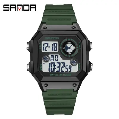 Sanda Digital Watch Men Women Waterproof 2028