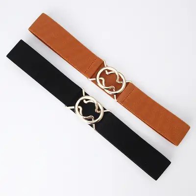 Black Japanese Style Slim Fit Belt with Ring Buckle