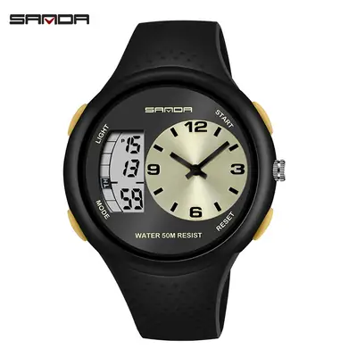 Sanda Men's Waterproof Digital Watch Black