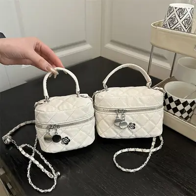 White Korean Style Bucket Bag Women 2025