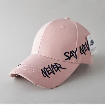 Black Korean Letter Embroidered Baseball Cap for Men Women