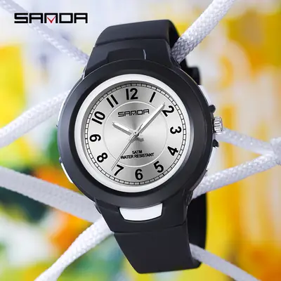 Sanda Women's White Quartz Watch with Rose Gold Accents