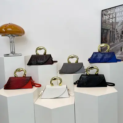 Irregular Croc Leather Shoulder Bag Women 2025