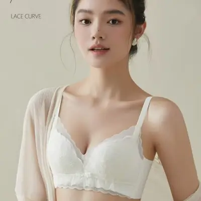 Black Lace Push Up Underwear Small Chest Non Rimmed Soft Cotton