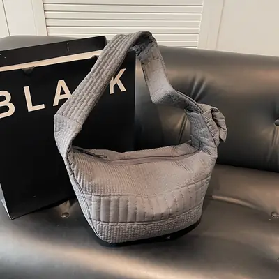 Women's 2025 Lazy Style Nylon Tote Bag with Wide Strap