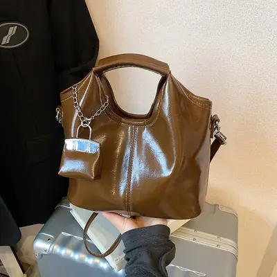 Brown French Style Crossbody Bag for Women
