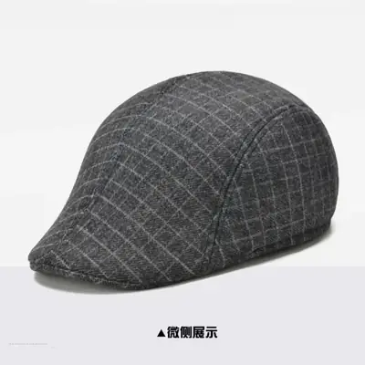 Houndstooth Beret Cap for Men Women Retro Forward Cap