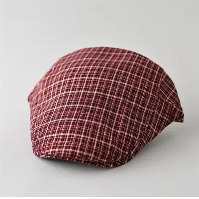 Maroon Plaid Progressive Cap Men Women Casual