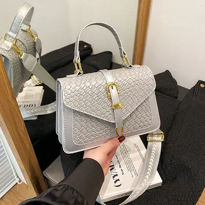 White Woven Korean Belt Bag 2025 Casual Shoulder Crossbody